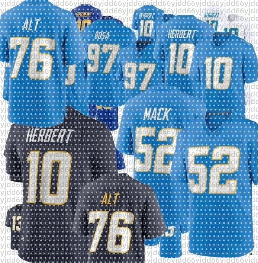 10 Justin Herbert Joe Alt Hayden Hurst Joshua Palmer Daiyan Henley Denzel Perryman Elijah Molden Cameron Dicker Simi Fehoko Alohi Gilman Football Chargers Jersey