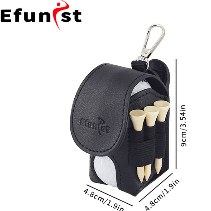 Golf Small Waist Bag PU Leather Can Hold Two Balls And 4 Ball Tees Magnetic Closure Golf Bag Portable Mini Golf Storage Bag 250715