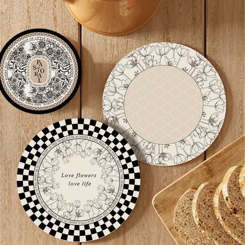 Dining Plate Mat Windproof Heat Resistant Insulation Mat Water Absorbent Diatomaceous Earth Tea Cup Coffee Cup Mat Dish Mat C251010