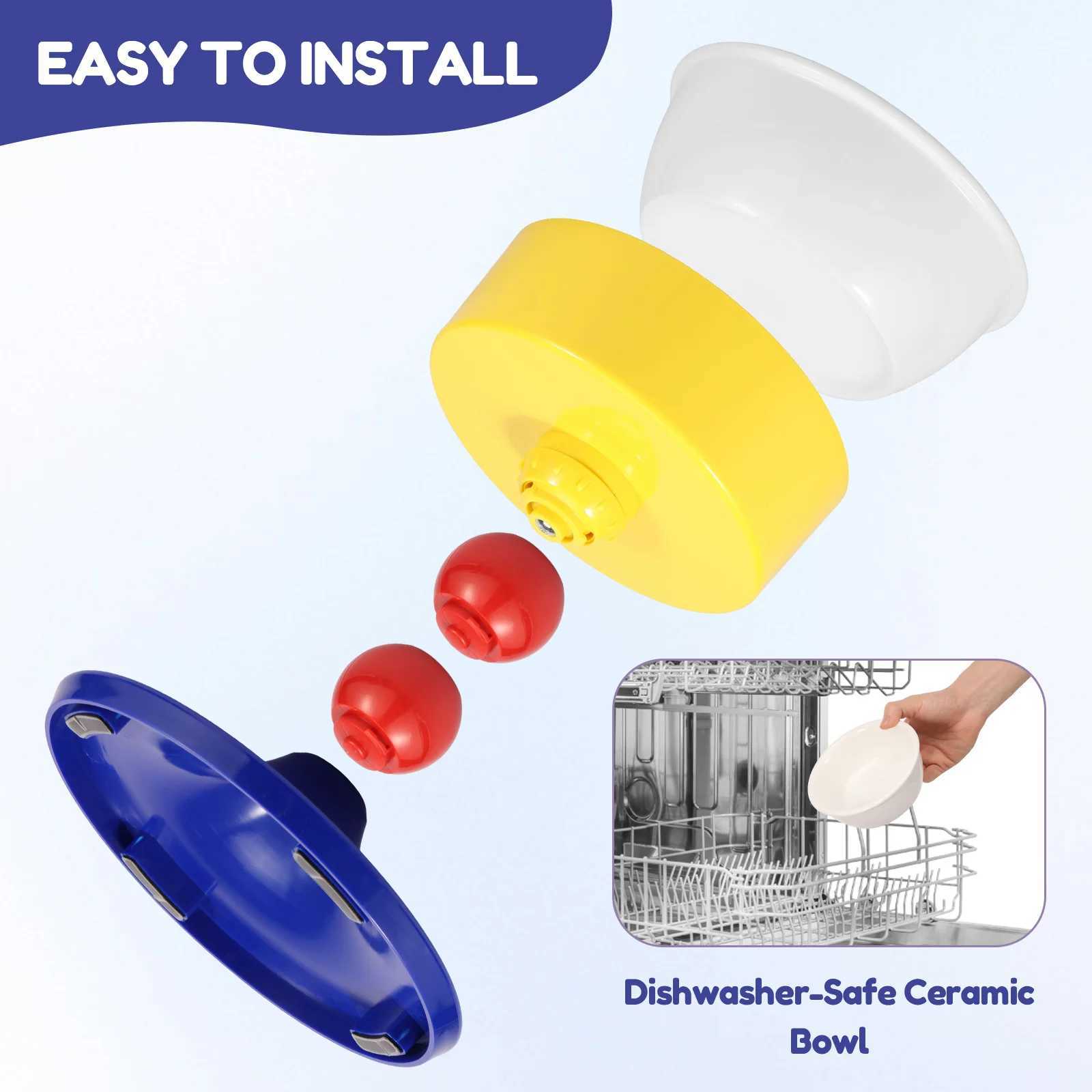 Elevated Cat Dog Bowl Adjustable Height Ceramic Pet Bowl Detachable Easy Cleaning Raised Feeding Bowl With Anti Slip Pad C251009