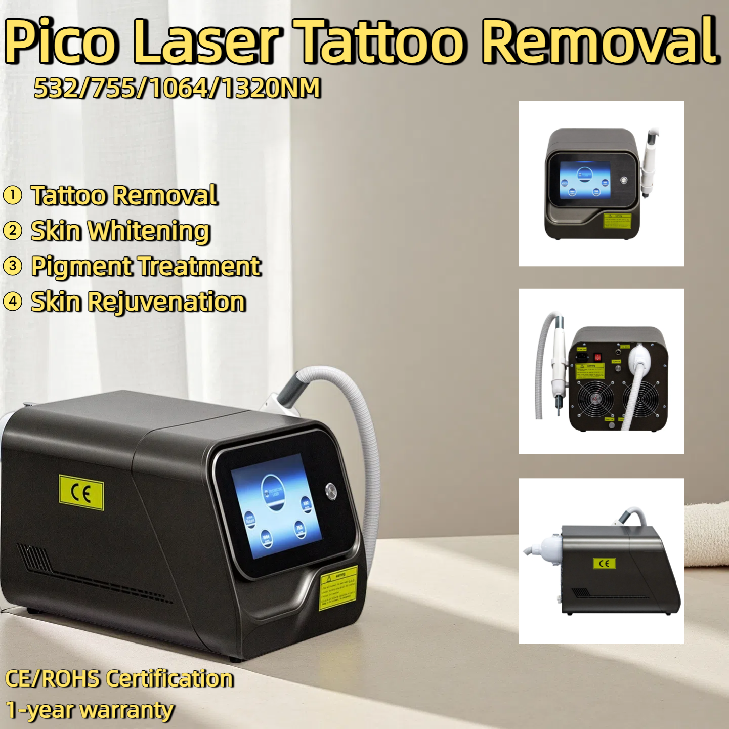 Hot Professional Picosecond Laser Tattoo Removal Whitening And Skin Rejuvenation Nd: Yag Laser Beauty Tattoo Removal And Eyebrow Removal Machine