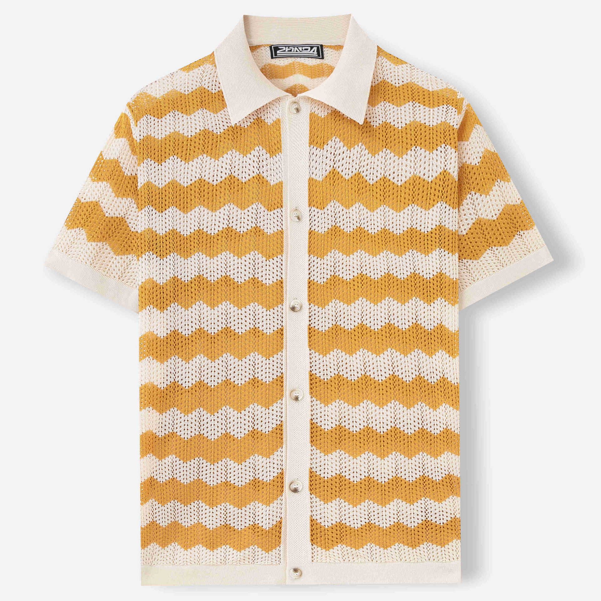 25 year popular designer T-shirt men's striped patch knitted summer men's half zipper knitted pullover shirt men's business casual shor