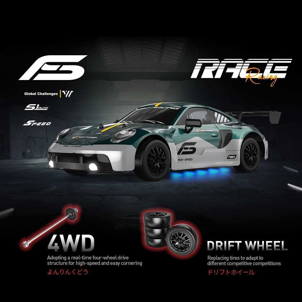 116 24G 4WD RC Toy Car Model 8100 HighSpeed Drift LED Lights Electric Racing Rechargeable Kids GiftT251010