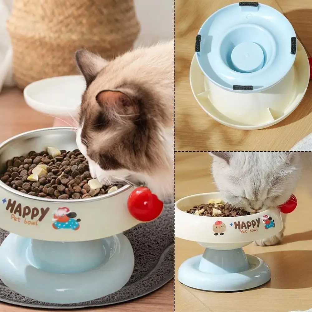 Stainless Steel Pet Bowl Nonslip Antirollover Neckprotecting Cat Food Bowl Dog Bowl Protect Cervical Vertebrae Cats And Dogs C251009