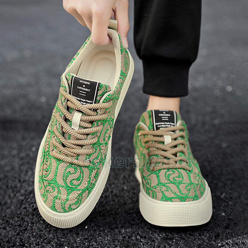 New Breathable designer shoes Print Canvas sneakers fashion Trend Red beige black green Casual Versatile Low-top mens trainers size 39-44