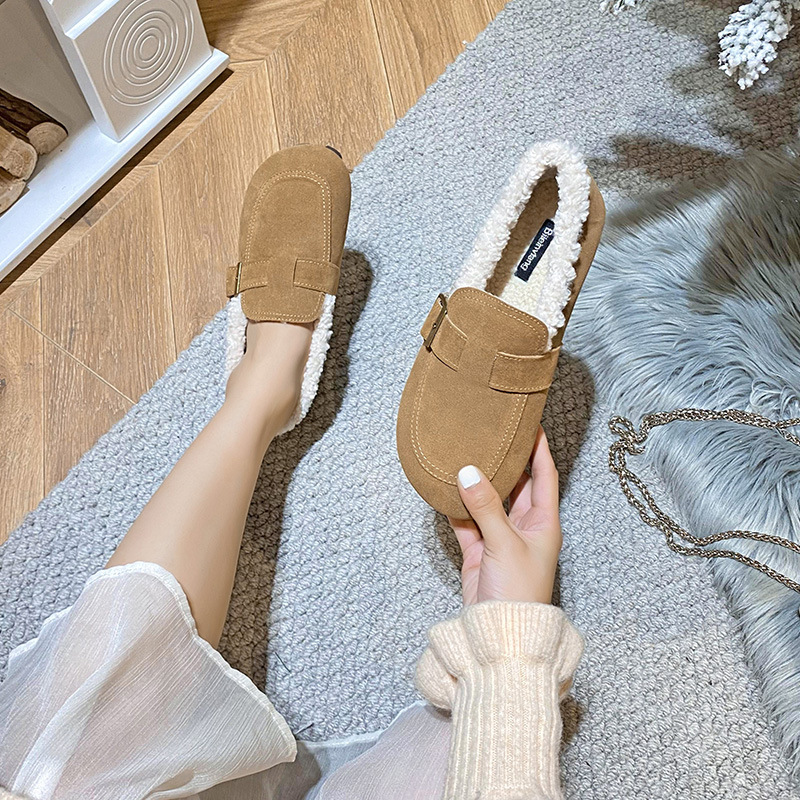 2025 New Autumn & Winter Maternity Shoes for Women, Slip-on Fleece-Lined Bean Soft-Soled Shoes with Free Shipping