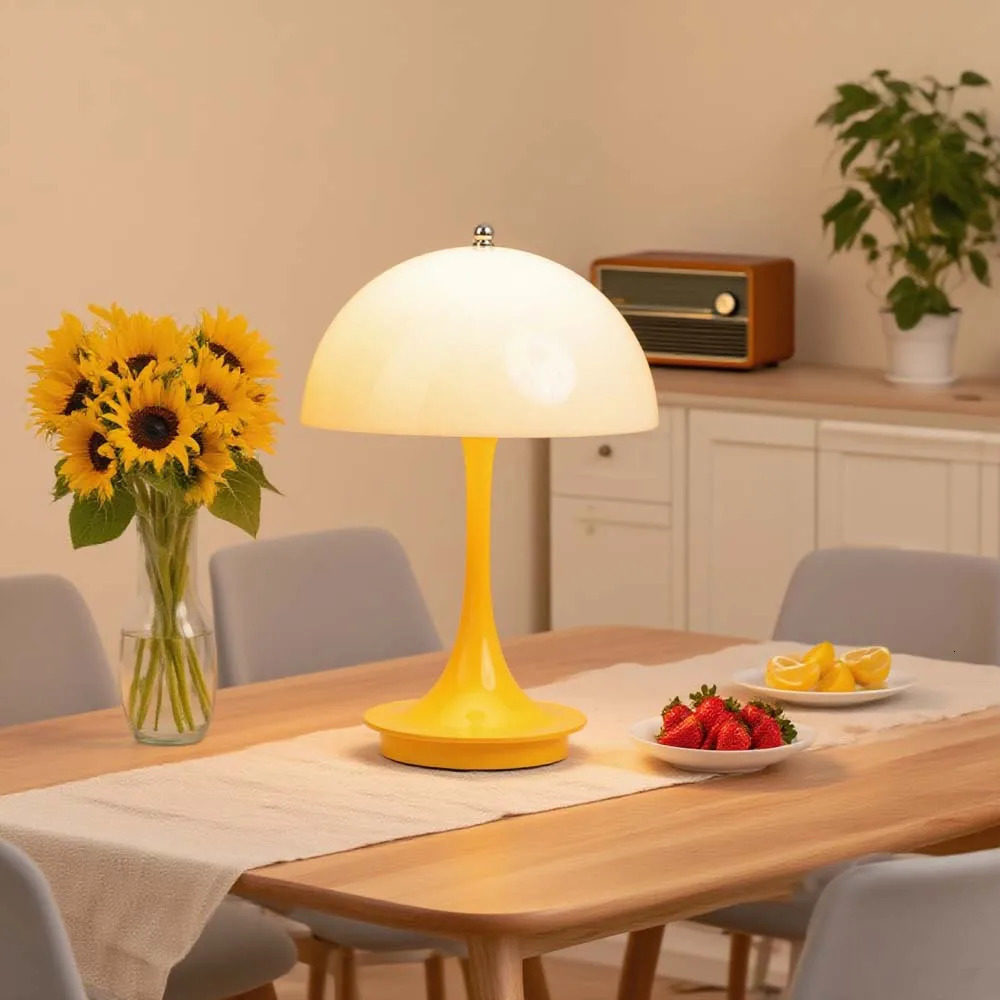 GGbingo Mushroom Table Lamps 3 Colors Dimming ABS Portable LED Decoration for Night Light Simple Modern Rechargeable 251009