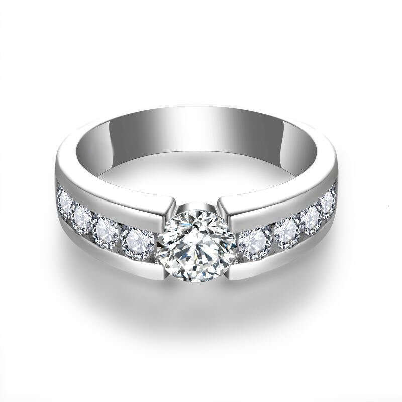 Jewellery High Quality Round Zirconia Business Style Ring Simple Personality for Versatile Professionals Gift for All Occasions Textured Modern Access