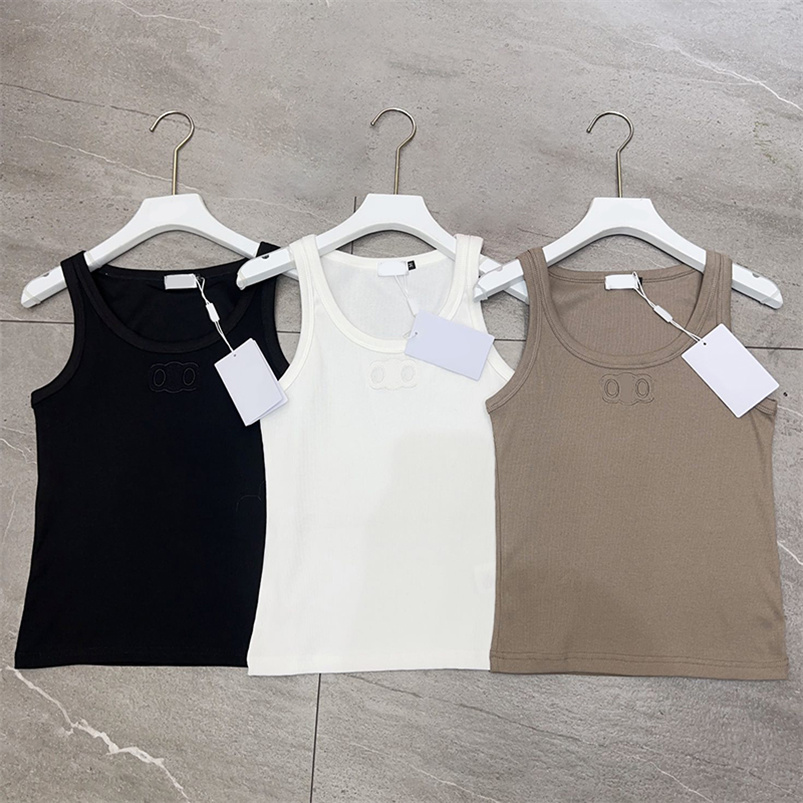 Designer Women Sleeveless Knitwear Sexy Crew Neck Knitted Vest Spring Summer Y2K Trendy Casual Tanks