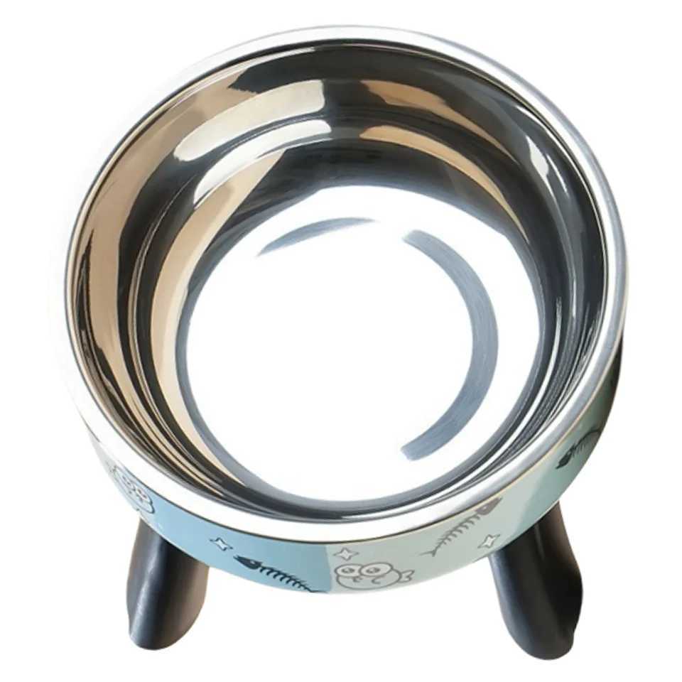 Cartoon Stainless Steel Pet Bowl Elevated Neck Saver for Cats Dogs AntiSlip Large Capacity Feeder C251009