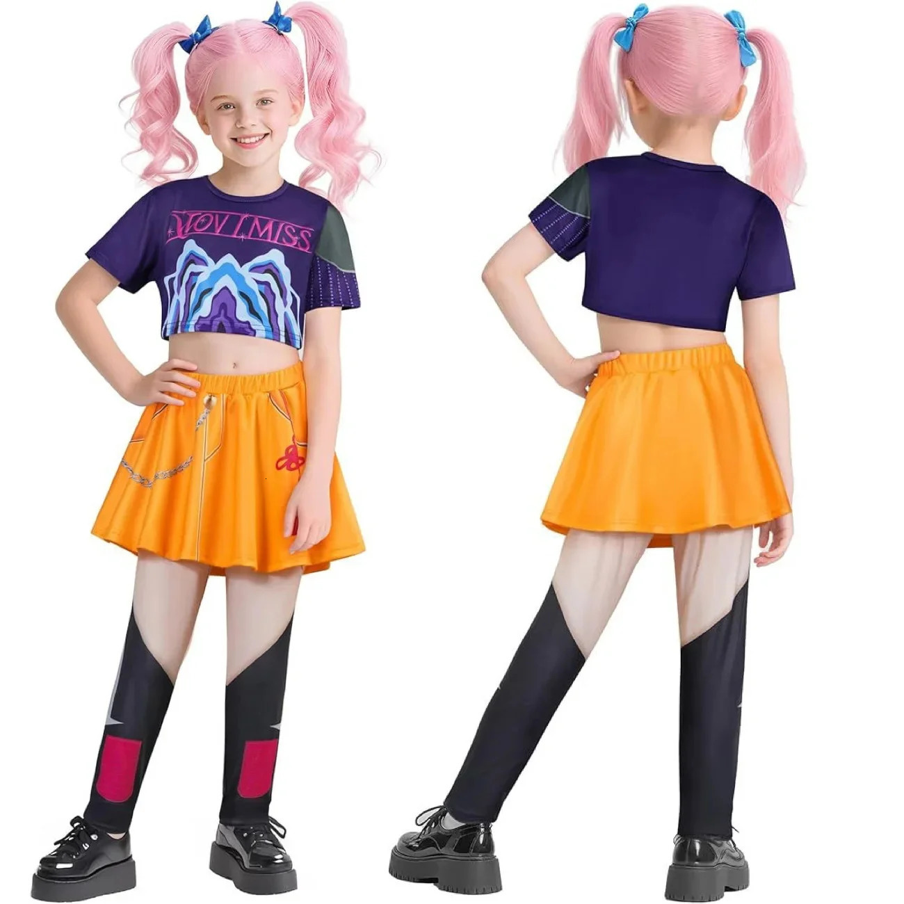 Kids Kpop Demon Hunters Rumi Zoey Mira Cosplay Huntrix Costume For Girls Clothes Group Idol Roleplay Halloween Carnival Suit 251008