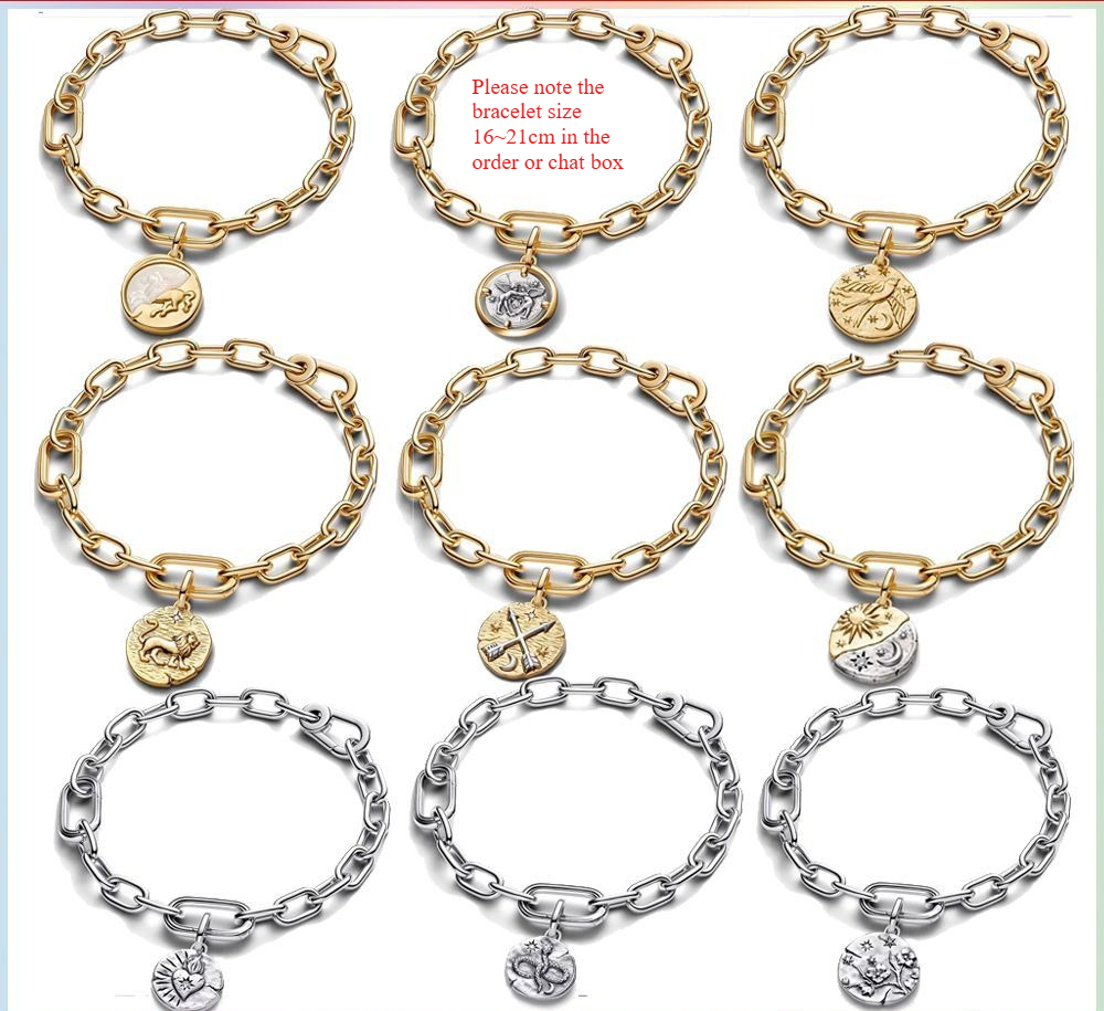 New 925 Sterling Silver Retro Fashion Bracelet Guardian Series Me Chain Bracelet Round Plate Niche Jewelry Set