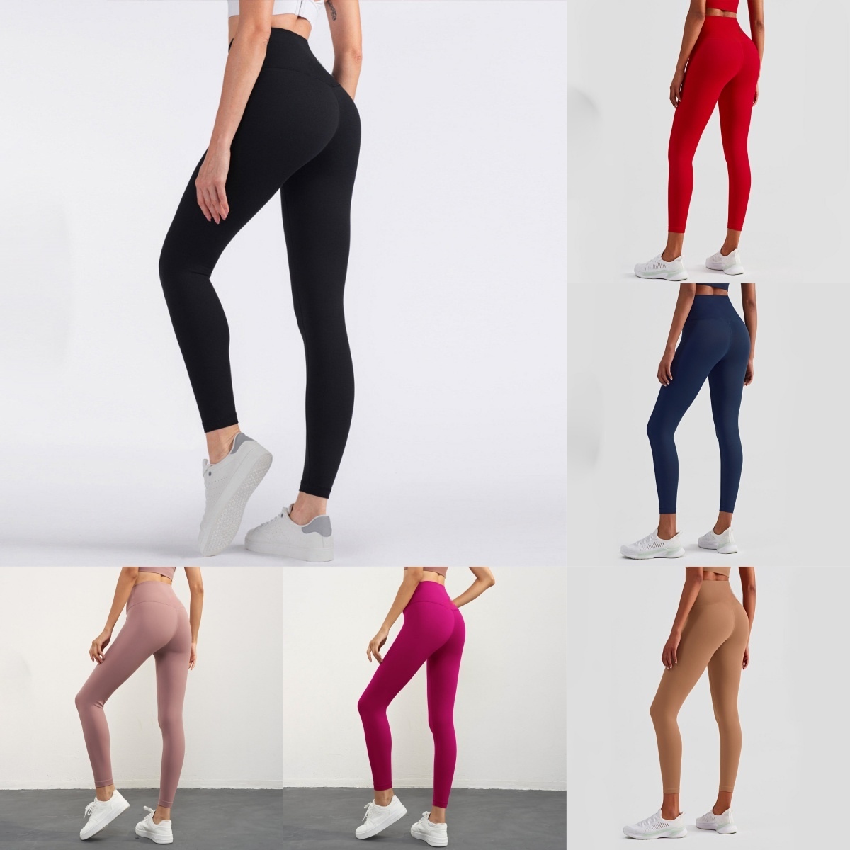 2025 Top yogawomen legging Lycra High Waist Yoga Leggings yogawomen jacket sets Elastic Hip Lift T-shaped Sport Pants yogawome yogapant Luluity Lemonion Leggings