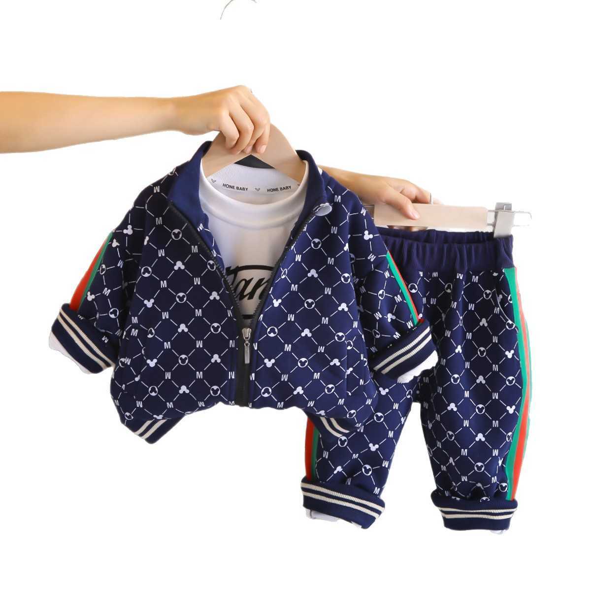 2025 Autumn New Fashionable 3Piece Long Sleeve Baseball Jacket Set Casual Coat for Boys and Girls Aged 125 C251010