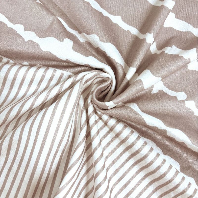 Women's Autumn Winter New Fashion Striped Print Long - Sleeve Midi Dress - Casual Versatile Khaki Dress-CF56243