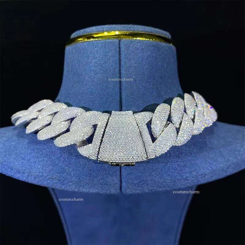 23mm high quality hip-hop jewelry Big Cuban Link chain Custom Men's necklace Ice out VVS Moissanite Dia with Gra certified free delivery