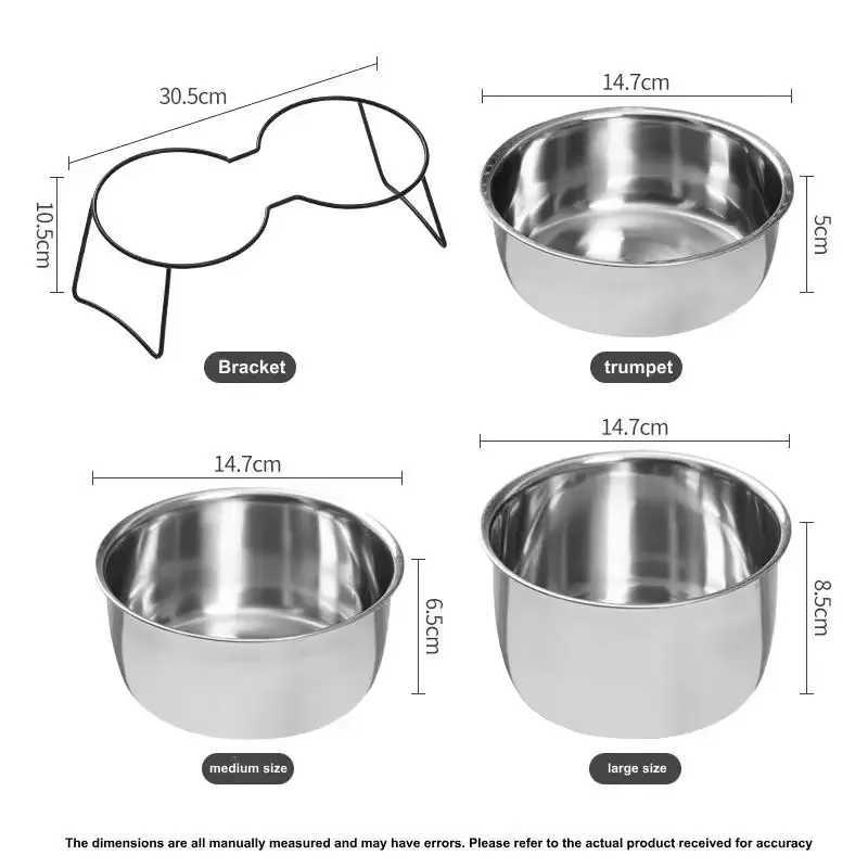 Elevated Cat Bowls Dog Bowl Stainless Steel Raised Cat Food Water Bowl Set with Stand Pet Feeding Bowls for Indoor Cats Dogs C251009