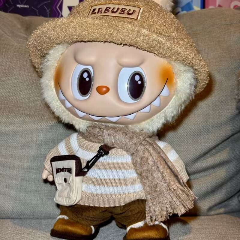 Perfect The MONSTERS DRESS BE LATTE Vinyl Plush Doll Action Figure Overalls Labubu Stuffed Toy Figurine Bust