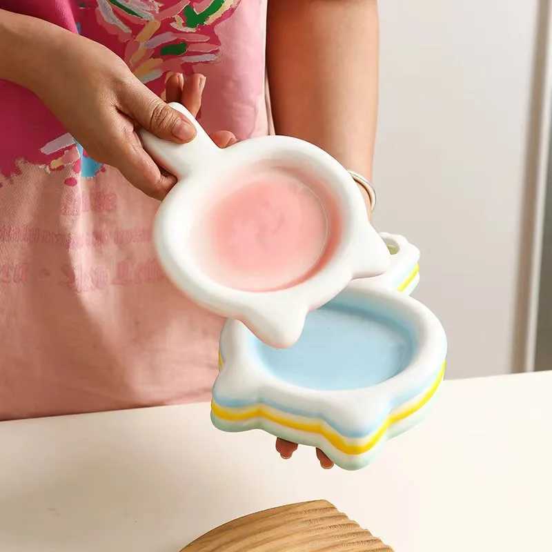 Ceramic Cat Bowl Cat Dog Water Bowl Antitip Neck Support with Handle Food Bowl Dog Food Bowl Pet Products Cat Supplies C251009