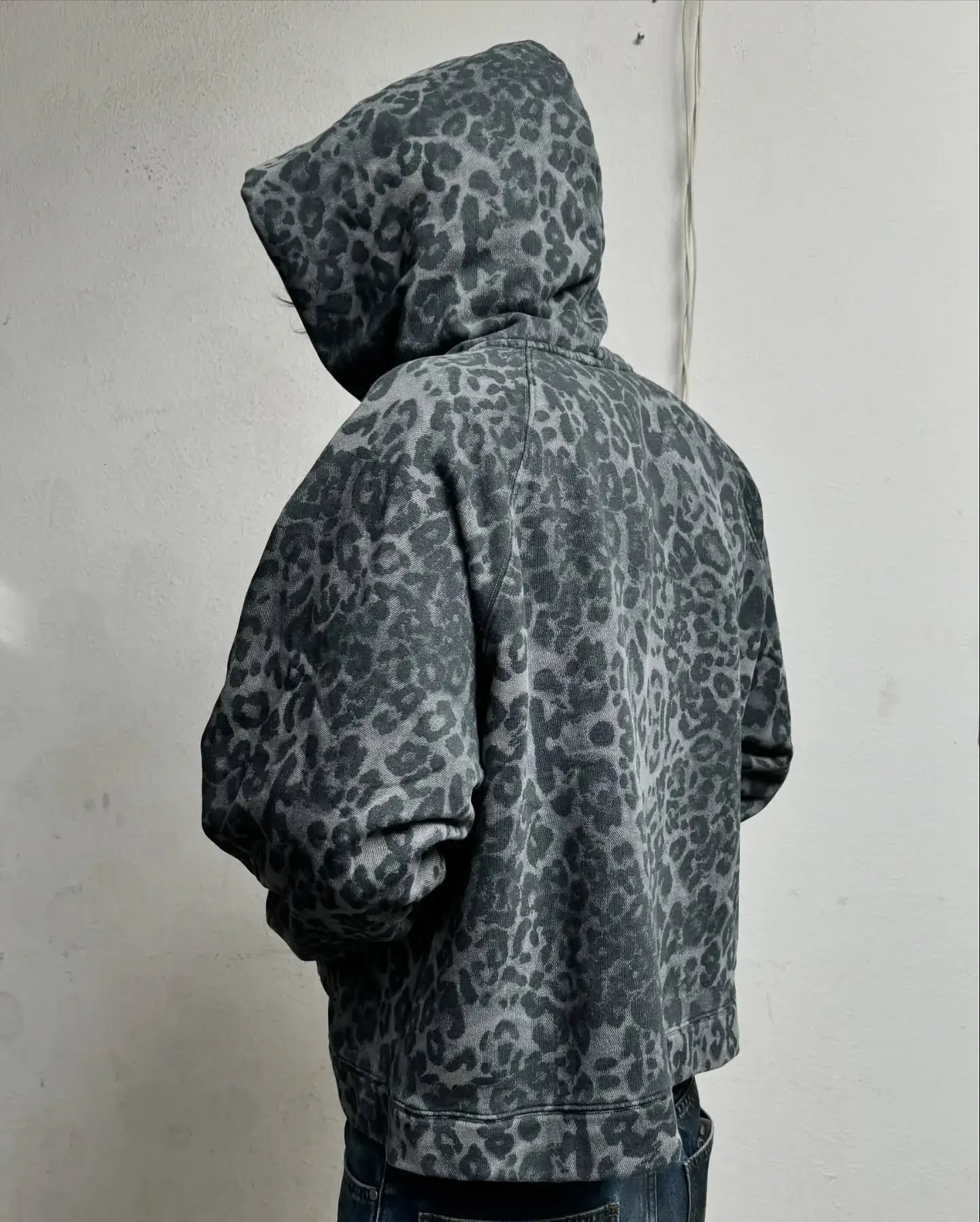 Streetwear American Retro Leopard Print Zipup Hoodie Y2K Men Women Camouflage Leopard Print Oversized Hoodie Sweatshirt Jacket 251008 - view 5