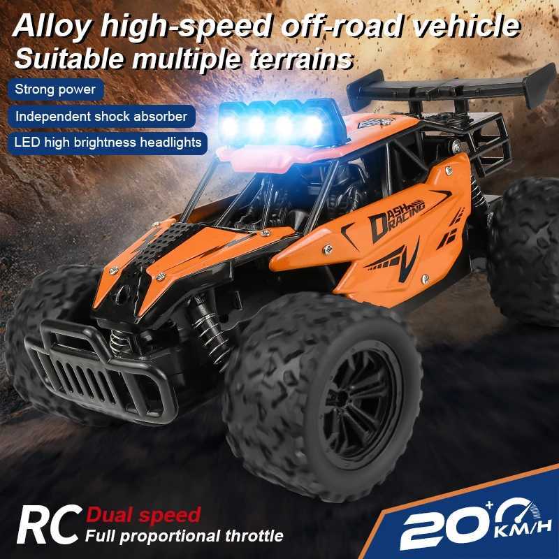 RC Car RC Drift Racing 116 Full Proportion Vehicle Off Road Alloy 24G Radio HighSpeed Trucks With LED Light Climbing Gift ToyT251010