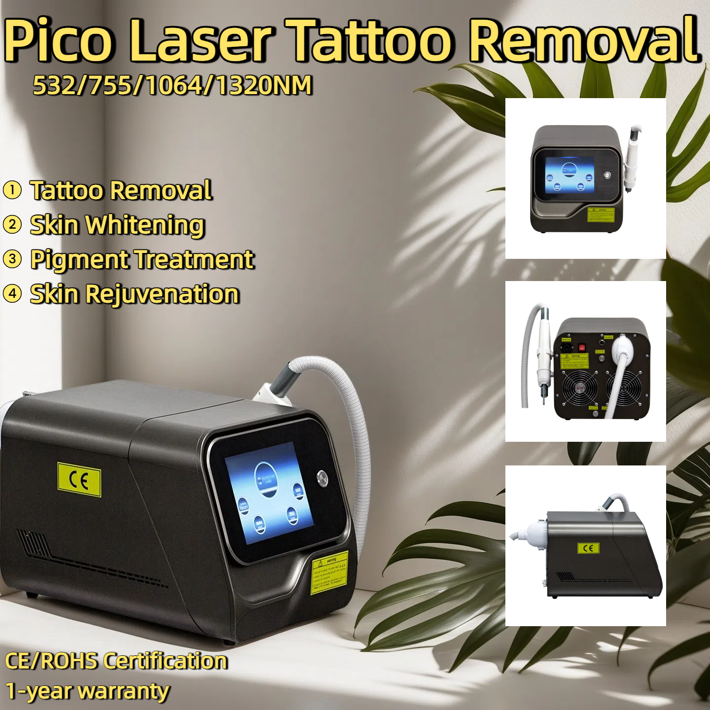 Hot Professional Picosecond Laser Tattoo Removal Whitening And Skin Rejuvenation Multifunctional Nd: Yag Laser Beauty Tattoo Removal And Eyebrow Remov