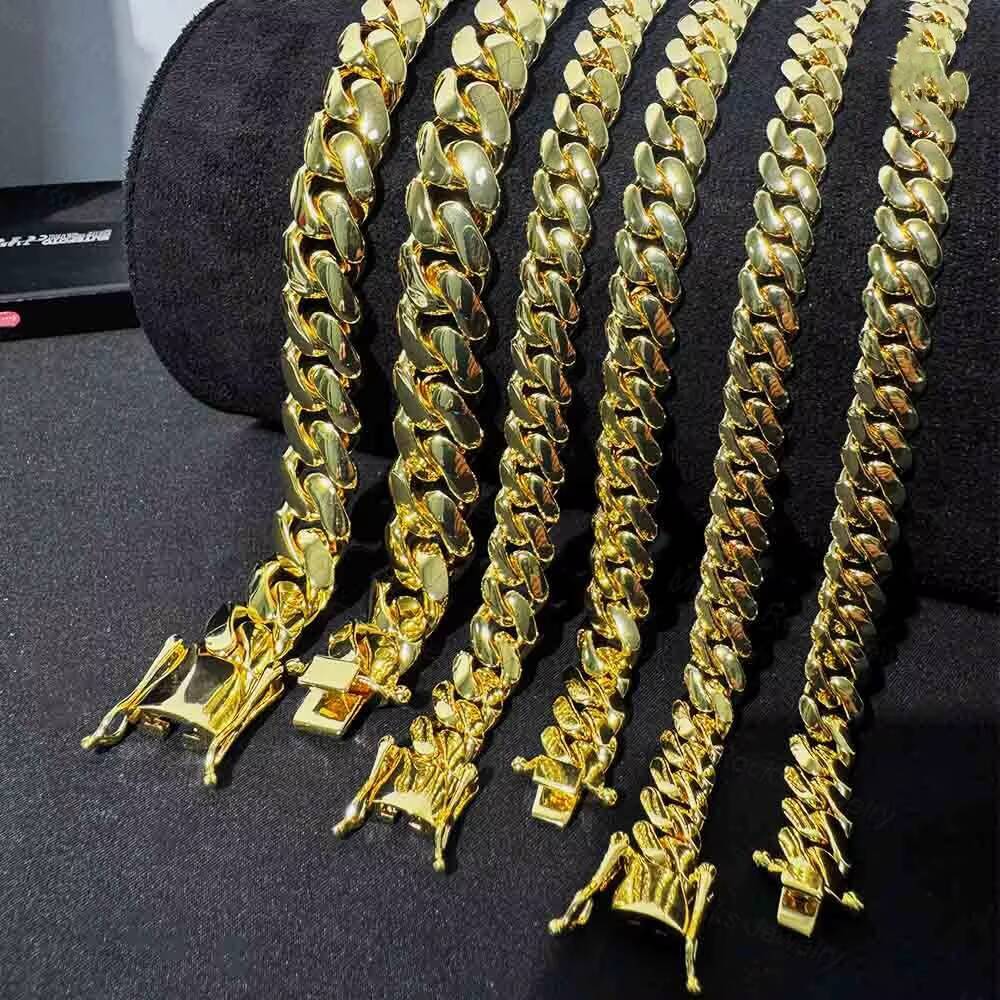 Wholesale Price Cuban Chain 14K Gold Plated Hiphop Necklace 10mm 12mm Cuban Link Chain