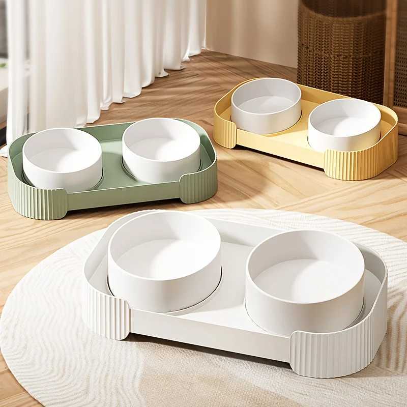 Ceramic Pet Cat Bowl Elevated Cat Feeder Large Capacity Pet Feeding Bowl for Small Dogs Cats Pet Supplies C251009