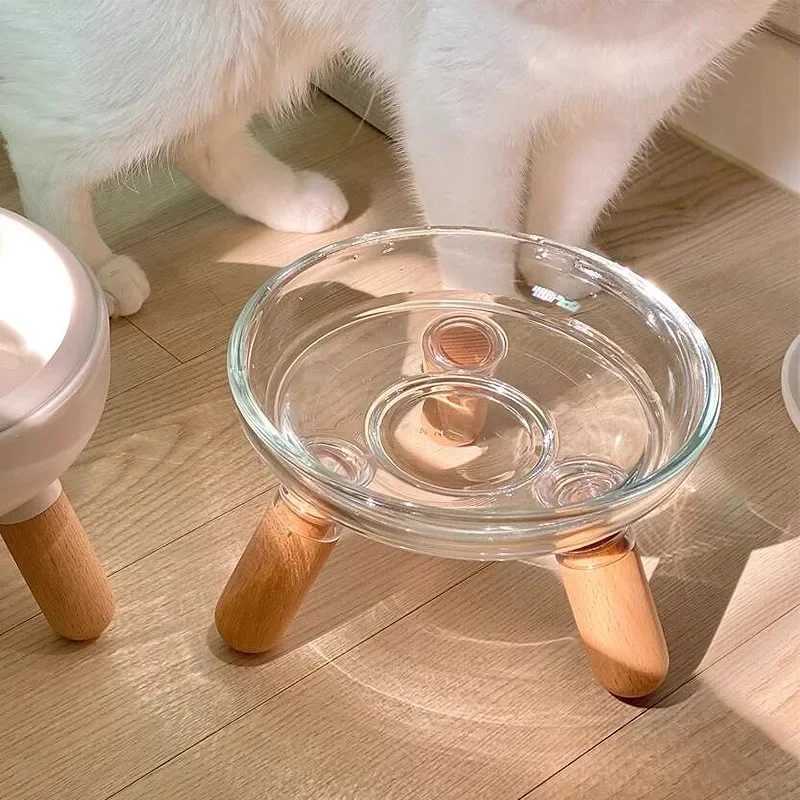 1pcs Cat Bowl Dog Bowl Elevated Pet Feeder with Neck Protection Plastic Water Basin for Cats Dogs NonSlip Pet Food Dish C251009