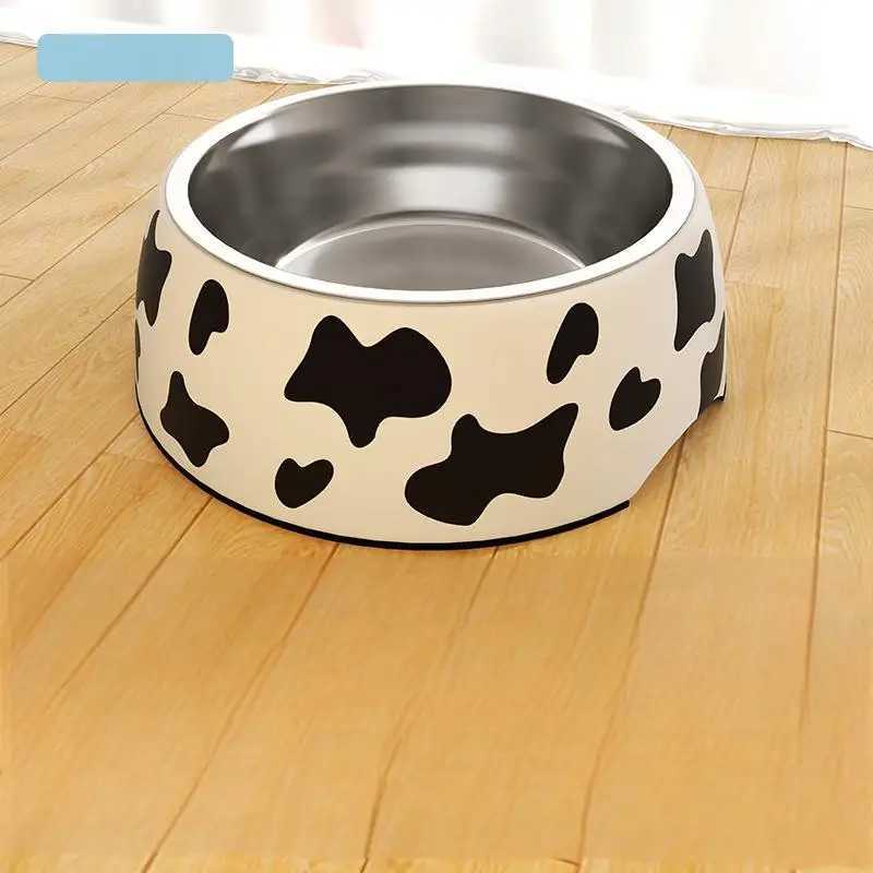 1Pcs Cat Feeding Bowl Stainless Steel Cute Drinking Fountain Antidumping Large Capacity Melamine Pet Supplies Thick Nonslip C251009