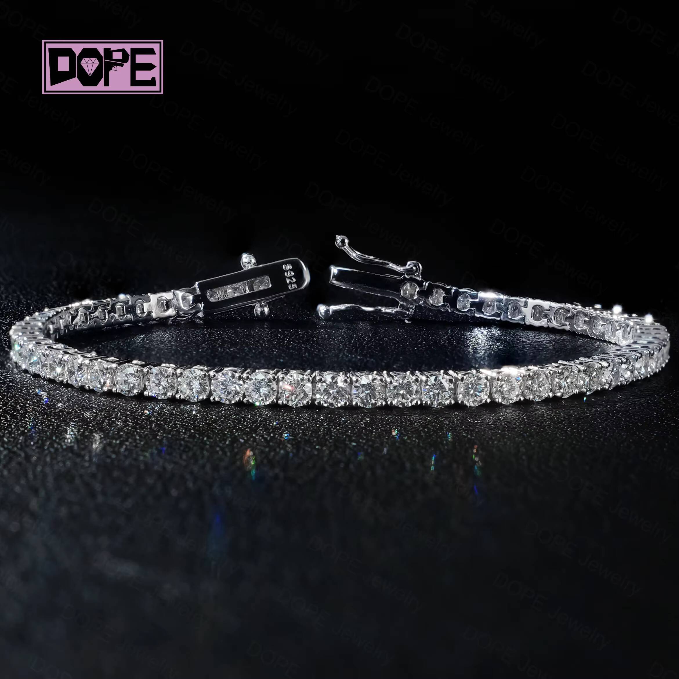 IGI Certified 3mm Diamond Bracelet Real DEF VS1 Lab Grown Diamond 925 Silver CVD HPHT Tennis Bracelet
