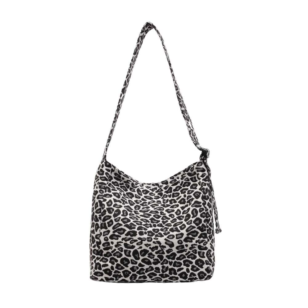 Leopard Print Canvas Women 2024 New Korean Version Large Capacity Crossbody for Class Commuting Single Shoulder Underarm Tote Bag