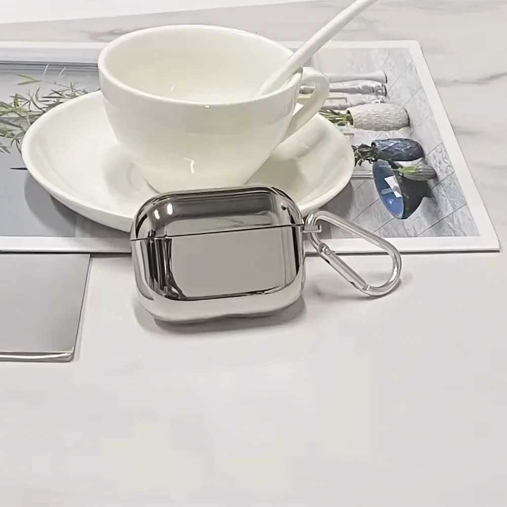 Electroplate Earphone Case For Airpods 1 2 3 Pro 2 Protective Cover For Airpods Pro Case Silver TPU With Keychain Box T251010