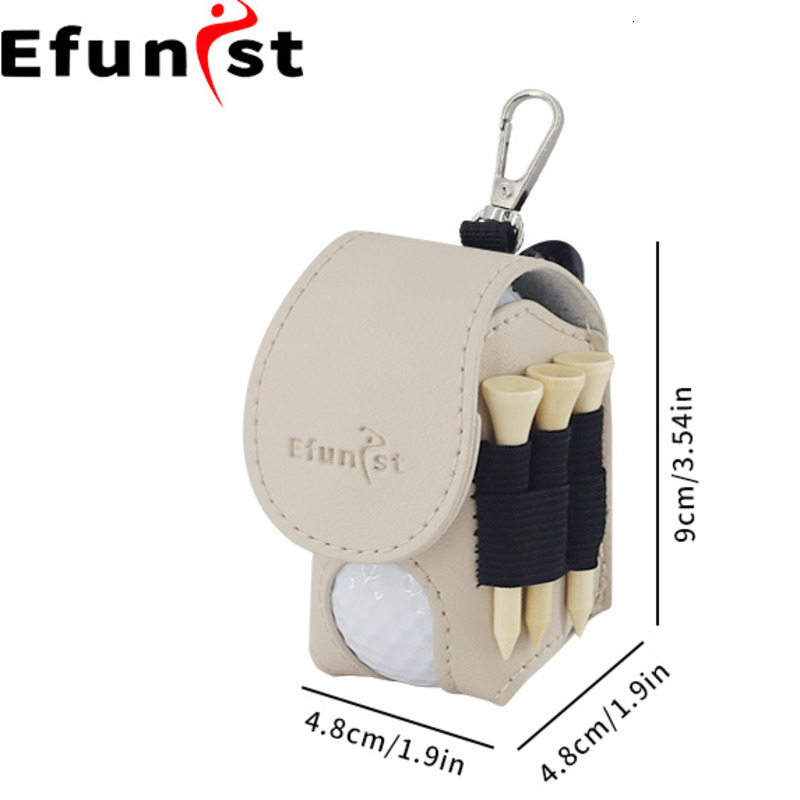 Golf Small Waist Bag PU Leather Can Hold Two Balls And 4 Ball Tees Magnetic Closure Golf Bag Portable Mini Golf Storage Bag 250715