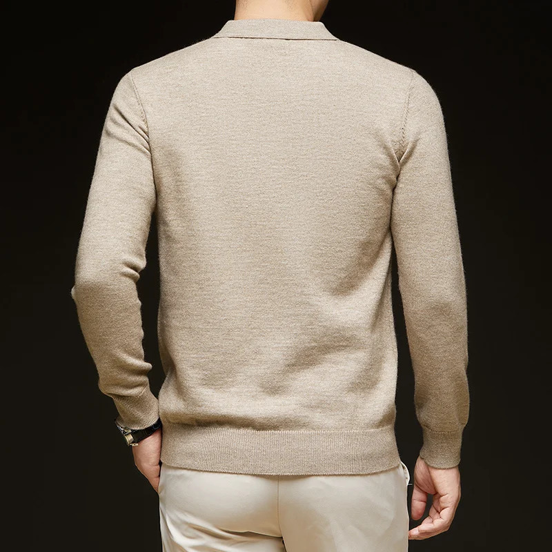 Fashion Autumn And Winter Cashmere Sweater Mens High Quality Pullover Casual Loose POLO Knitted Bottom Shirt Jacket 250930