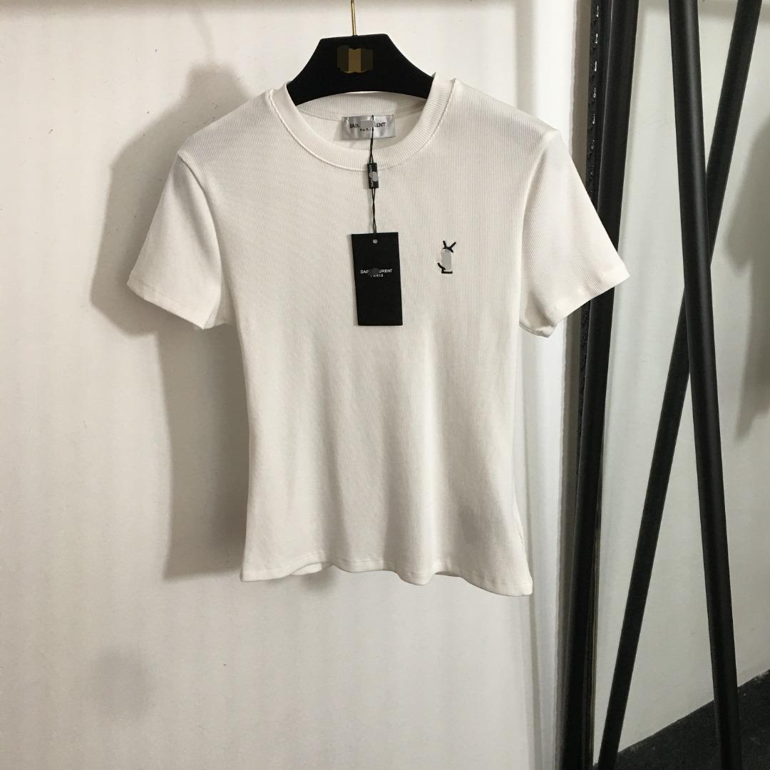 T-shirts women's Designer T-shirts for woman Luxury short-sleeved T-shirt top - Summer simple embroidery - Fitted and slimming short-sleeved T-shirt top