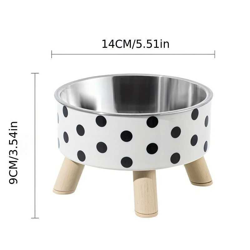 1pcsElevated stainless steel cat bowl with neck protection design anti slip anti pointed feeding tray for cats cat food bowl C251009