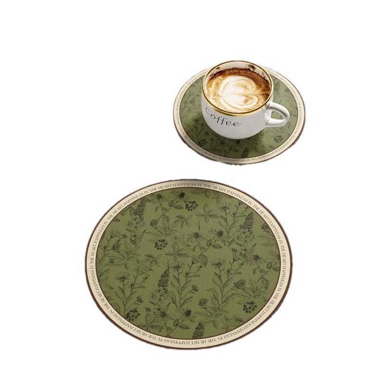 American Style Light Luxury Round Coaster Heat Insulation Pad Pot Mat Bowl Plate Dining Mat Absorbent QuickDry Draining Mat Tea Cup C251010