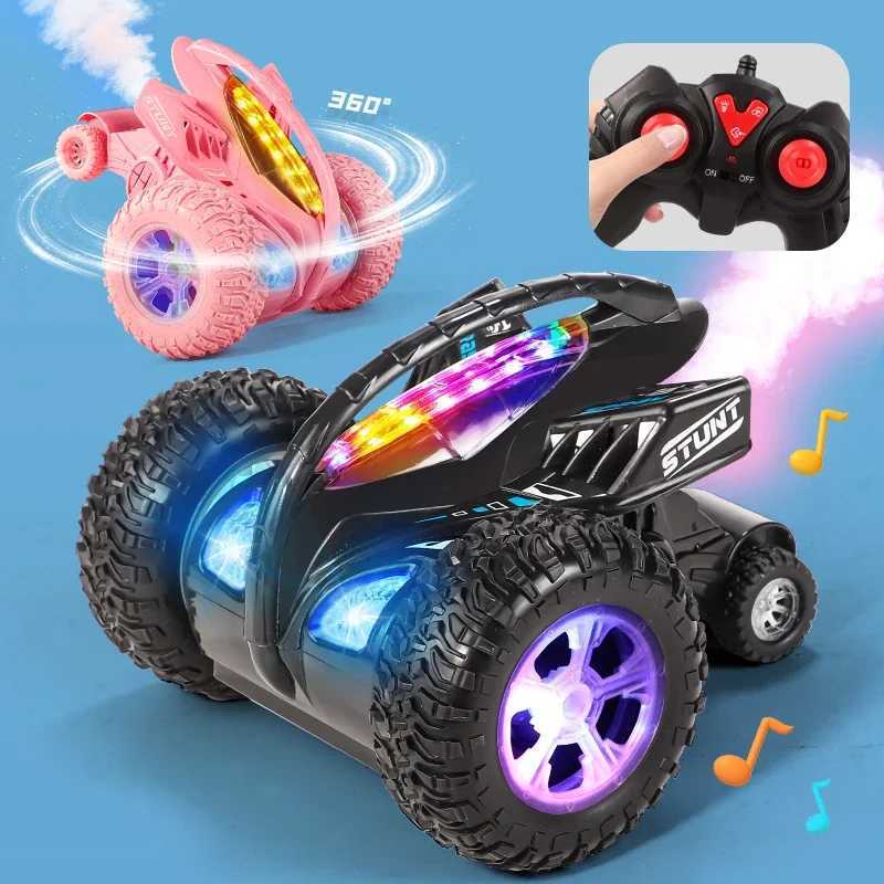 24G RC Car Stunt Toy for Boys Girls with Spray 360 Rotation Light Sound Electric Rolling Toy Suitable for ChildrenT251010