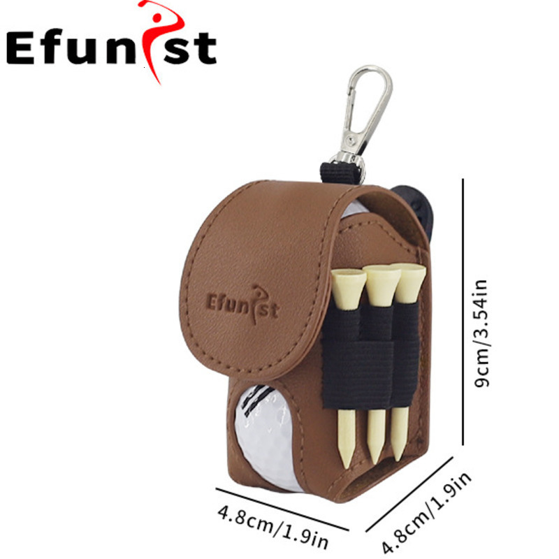 Golf Small Waist Bag PU Leather Can Hold Two Balls And 4 Ball Tees Magnetic Closure Golf Bag Portable Mini Golf Storage Bag 250715