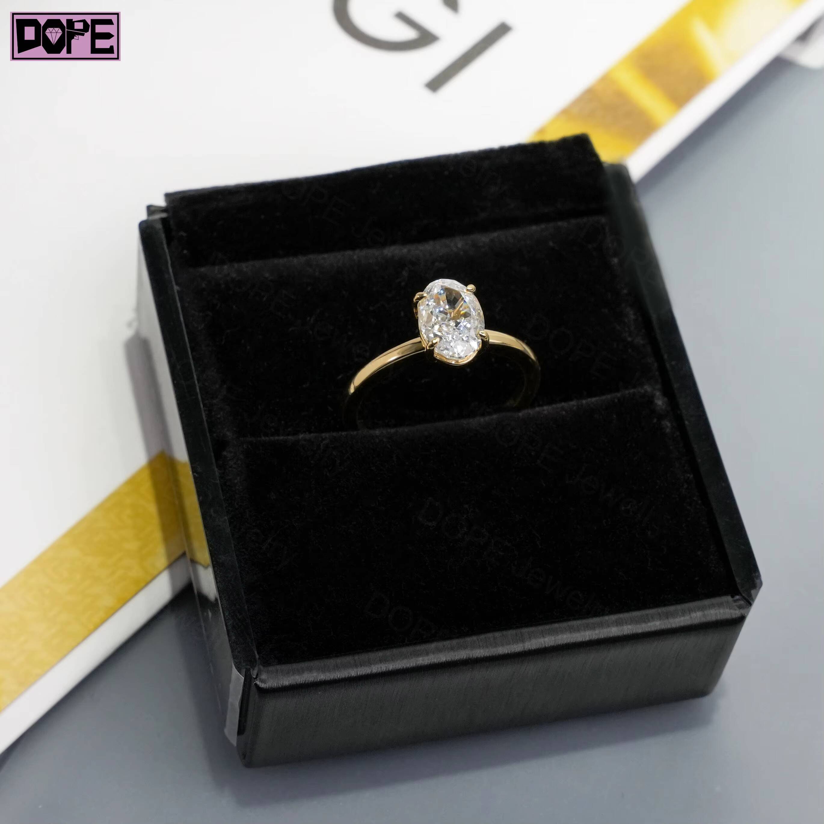 Lab Grown Diamond Ring 275ct IGI Claw Setting Solid Gold Solitaire HPHT CVD Oval Cut Wedding Engagement Ring