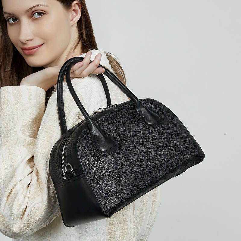 Luxury bag Genuine Leather Niche Bowling for Women Summer New Simple Shoulder Casual Commuter Handheld Crossbody Bag