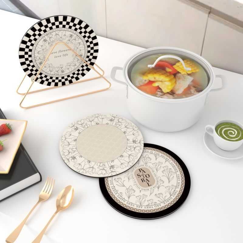 Dining Plate Mat Windproof Heat Resistant Insulation Mat Water Absorbent Diatomaceous Earth Tea Cup Coffee Cup Mat Dish Mat C251010