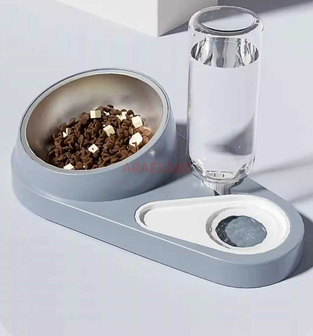 1pcs 2in1 automatic cat and dog food dispenser with 15 neck protection feeding bowl C251009