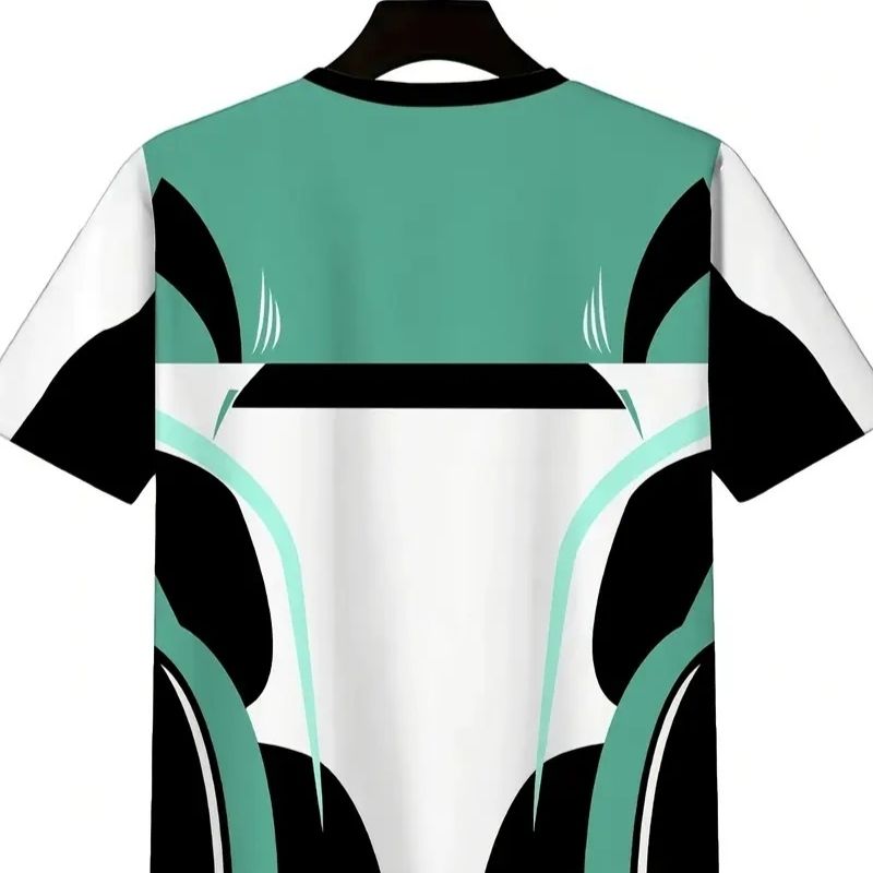 Men's "Challenge 23" Graphic Color Block T-Shirt - Sports-Inspired Casual Tee-41