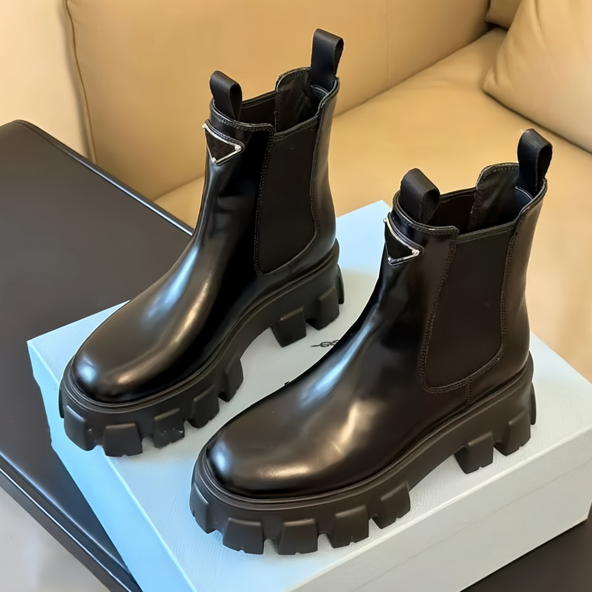 Ankle Boot Winter Round Toe Lace-up Short Womens Platform Designer Knight Boots Women Luxury Shoes 35-41