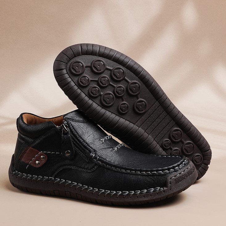 Luxury shoes Casual Men's Hot Leather Shoe Designer - free shipping Fashion Outdoor Hand sewn Flat Shoes