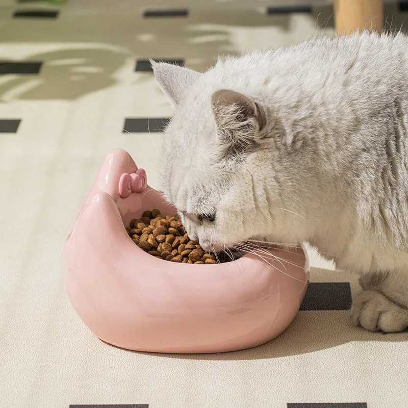 Ceramic Pet Bowl Set Cute Sofa Shaped Cat Food Water Dish with Wide Rim TipProof Dog Bowl for NonSpill Feeding Elegant Feeder C251009