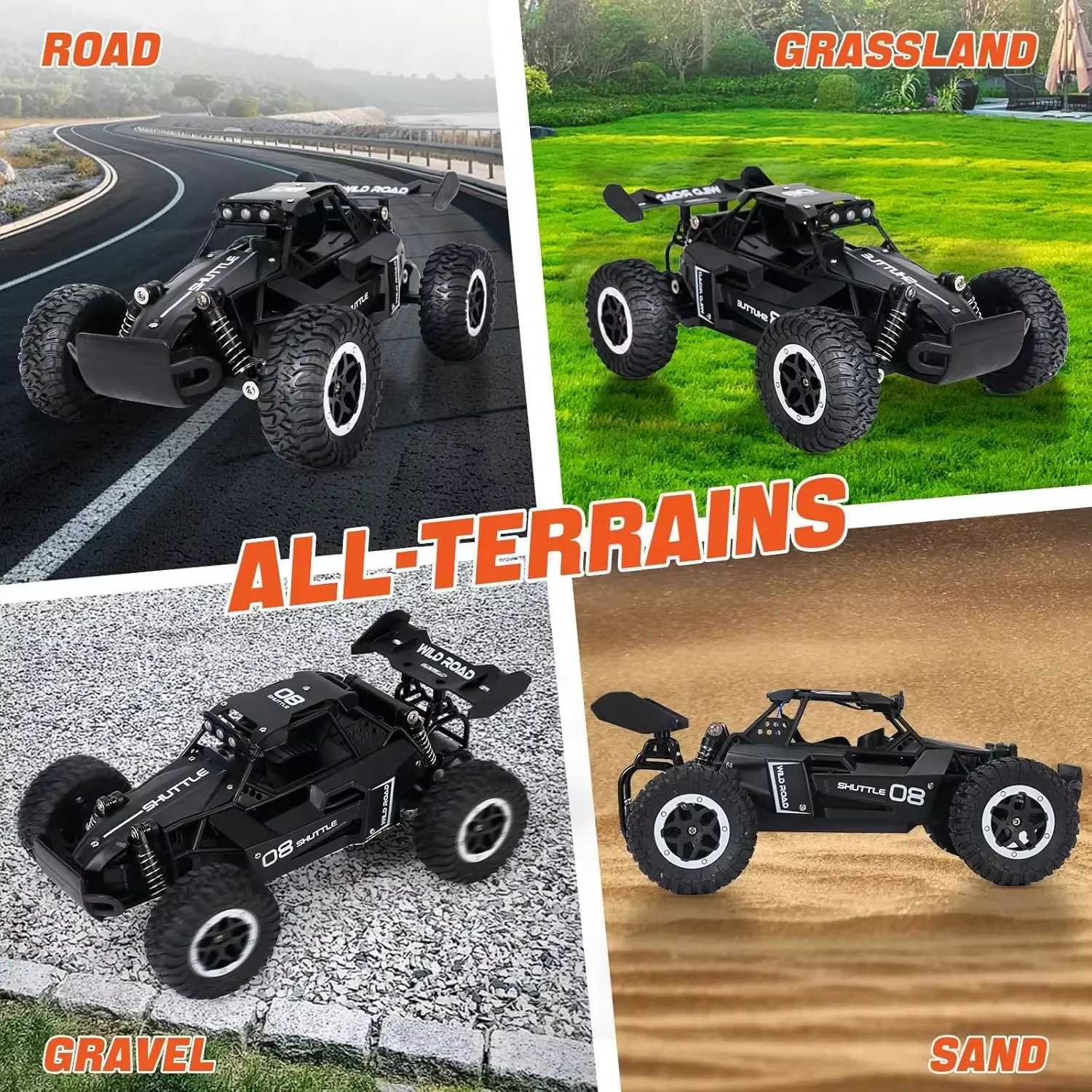 116 24G Model 2WD HighSpeed Offroad RC Car With LED Light Remote Control Climbing Vehicle Outdoor Trucks Car Gifts Kids ToysT251010