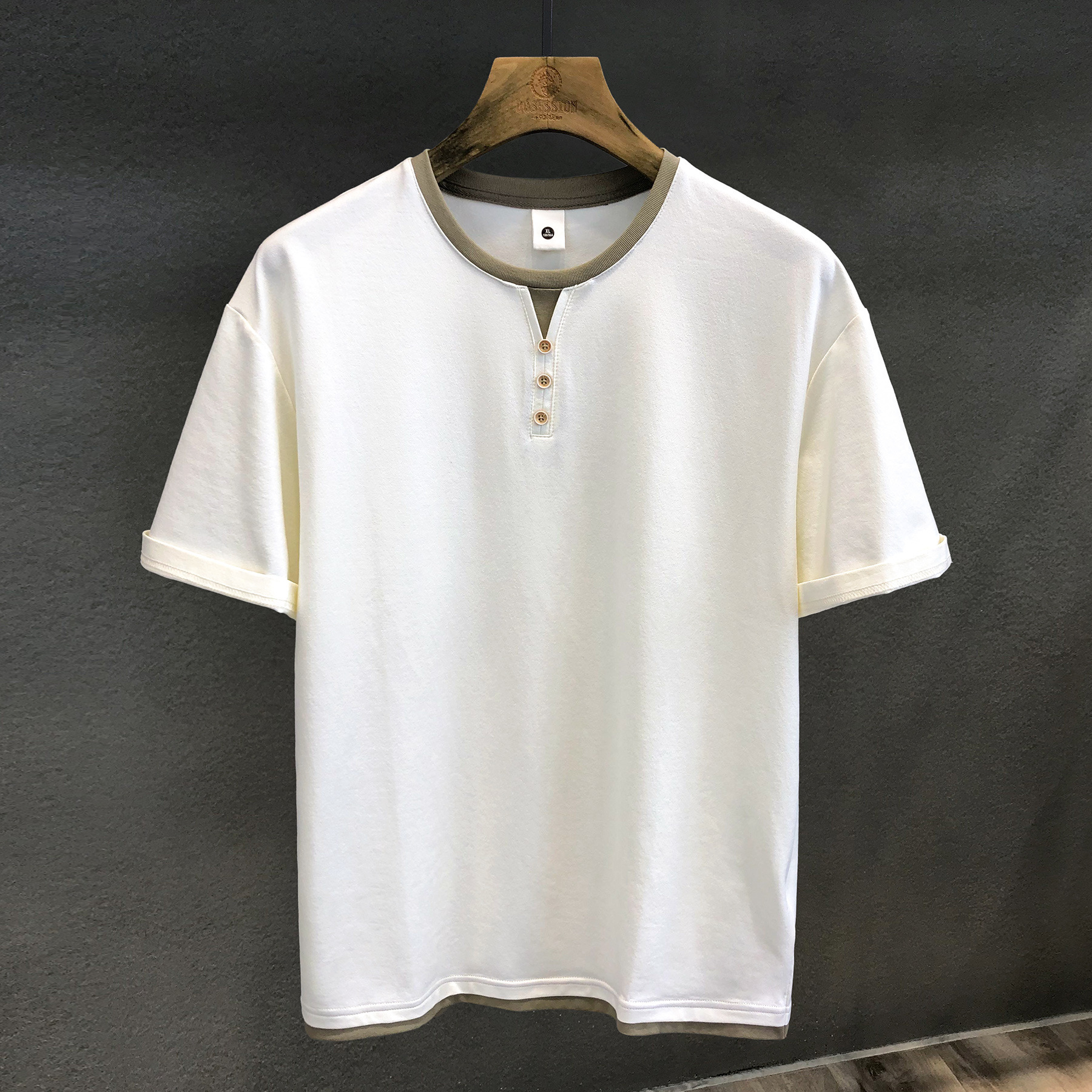 Designer Hoodie Designer Shirt Soft Skin-friendly Two-piece Button V-neck Design Short Sleeve T-shirt Men's 2025 New American Style Tee Men's Clothing